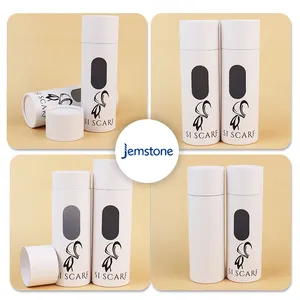 Tube en papier kraft écologique personnalisé pour foulard en soie hijab, emballage de tube cylindrique pour sous-vêtements, chaussettes, avec fenêtre pour vêtements - Product Image 6