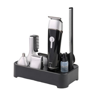 Tondeuse à barbe pour hommes, tondeuse à cheveux multifonctionnelle pour la <span class=keywords><strong>moustache</strong></span>, <span class=keywords><strong>kit</strong></span> de toilettage 5 en 1 pour le nez, les oreilles, le visage, USB, étanche, soin de la peau - Product Image 2