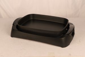 Mitcmolard Poêle carrée électrique en fonte avec revêtement antiadhésif et couvercle en verre trempé pour usage domestique - Product Image 3