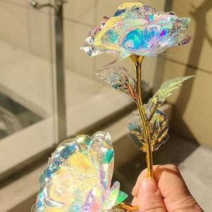 Glamorous Gold Foil <b>Rose</b> with Crystal Base - Handmade Decorative Flower for Special Occasions, Perfect for Christmas and Diwali - Product Image 1