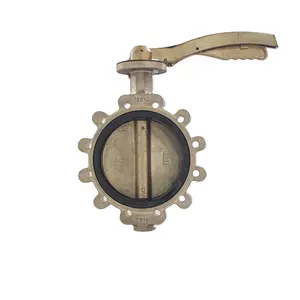 Marine Small Quick Mounting Din Dn150 Brass Handle Soft Seal Rubber Full Lug Butterfly Valve Manual Pn16