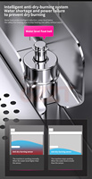 Robot de cuisson automatique de nouilles à 6 têtes, cuiseur à pâtes électrique sur pied avec levage automatique, 6 paniers avec capteur anti-brûlure à sec