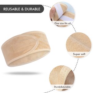Bandeau de spa en microfibre ultra-fine personnalisable avec logo, serviette extensible lavable pour le visage, <span class=keywords><strong>beige</strong></span> - Product Image 3