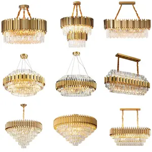 Zhongshan Teto nórdico Sala conduzida Lustre nórdico Lustre moderno do teto luxuoso do cristal