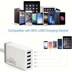 2023 Handy-Ladegerät Smart Technology 5-Port USB Reise-Wandladegerät für <span class=keywords><strong>PhoneX</strong></span>/8/7/6s/Plus und mehr - Product Image 3