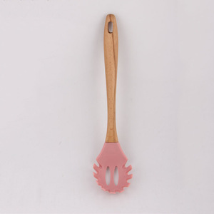 Hot Selling Silicone <b>Wood</b> Handle Sustainable 6-Piece Heat Resistant <b>Kitchen</b> Utensil <b>Set</b> with Nonstick Cookware Hand Wash Only - Product Image 3