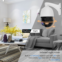 Caméra dôme PTZ de surveillance 5MP à vitesse moyenne de 4,5 pouces avec zoom optique 20x, compatible avec les enregistreurs HIK NVR et les caméras PoE