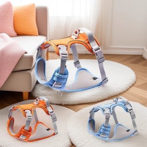 옥스포드 원단 대형견 액세서리 하네스 더블 체스트 노 풀 내구성 조끼 조절 가능한 개 목줄 및 리드 맞춤 제작 - Product Image 2