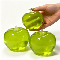 Balle anti-stress souple en TPR de 7,5 cm, parfum thé vert maltose, en forme de pomme, jouet alimentaire, sans liquide ni gel
