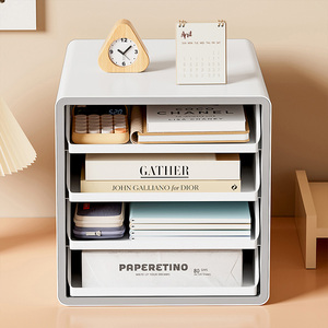 Moderne eingebaute <span class=keywords><strong>4</strong></span> Ebenen Schiebe schublade Büro Dokumente Organizer Aufbewahrung sbox offenen Akten schrank - Product Image 5
