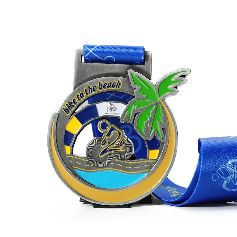 Sport benutzer definierte Metall Sea Beach Bike Medaille