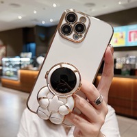 Coque de téléphone ELGZ en TPU+PC électroplaqué avec anneau support et cadre de protection d'appareil photo pour SAM A32/A53 5G, compatible charge sans fil, design Astronaute