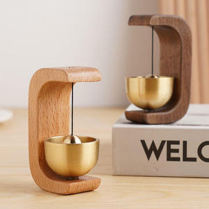 Letrero de pared de succión magnética, terapia de sonido nítido, timbre de cobre japonés, carillón de viento de haya pequeño para café, tienda de Piano, artesanías de madera - Product Image 5