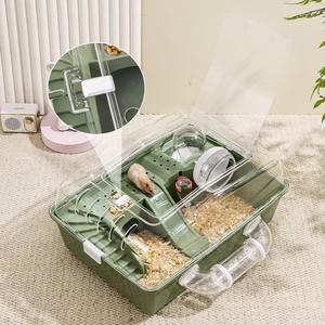 Nuove Gabbie Trasparenti per Criceti con Chiusura a Pulsante, Ville di Lusso Ecologiche in Plastica, Accessori per Animali Domestici - Product Image 3