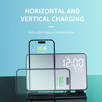 Nieuwe Aankomst 3 In 1 Snel Draadloos Laadstation 15W Oplader Klok Draadloze Oplader Standaard Met Wekker Voor Iphone 14 13 12