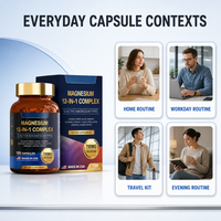 Capsules de magnésium en gros, complexe 12-en-1, supplément nutritionnel minéral pour adultes, marque privée, emballage personnalisé, stock disponible