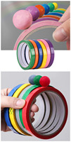Bande adhésive de décompression pour adultes et enfants, jouet de boule arc-en-ciel DIY