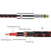 Kabel Instrumen Gitar Kepang 6.35mm 1/4 Inch Jack Cord 3M 6.3 Kabel Gitar Profesional 1.8M