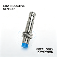 Capteur de proximité inductif GM12 M12, montage non encastré, distance de détection 8 mm, IP67, interrupteur métallique industriel