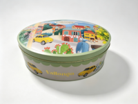 Boîte en métal ovale personnalisée de qualité supérieure pour enfants, avec couvercle à vis, impression CMYK, pour bonbons et biscuits