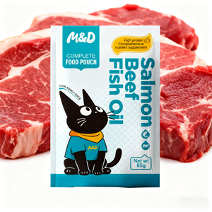 Nourriture humide pour chat à haute teneur en protéines, marque privée, faible MOQ, friandise crémeuse au poulet en sachet, riche en protéines et en nutriments - Product Image 1