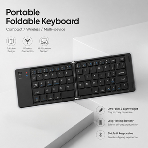 <span class=keywords><strong>Tastiera</strong></span> Pieghevole Sottile Tascabile, Mini <span class=keywords><strong>Tastiera</strong></span> Wireless <span class=keywords><strong>Bluetooth</strong></span> per Computer, iPad, Telefono Cellulare, Laptop - Product Image 3
