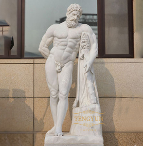 Estatua de Hércules Farnesio de Mármol Blanco Natural, Figura Romana Famosa Personalizada, para Decoración de Jardín, Hotel o Villa - Product Image 1