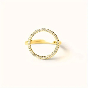 Anello traforato con accenti in cristallo per donna, stile minimalista da ufficio, accessori per l'uso quotidiano - Product Image 3