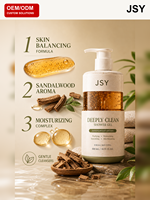 Gel Douche au Bois de Santal 500ml OEM ODM Marque Privée Nettoyant en Profondeur Hydratant Lissant Éclaircissant Équilibrant pour la Peau