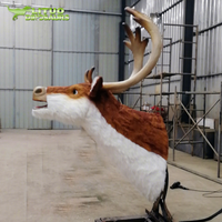 Tête d'animal d'intérieur de modèle Rudolf de renne animatronique de Noël chantant grandeur nature