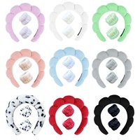 Lot de 4 bandeaux et bracelets de spa pour le lavage du visage, bandeau en peluche pour soins de la peau, pince à cheveux douce, accessoires de maquillage pour femmes