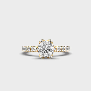 แหวนเพชรทรงกลม 1.50 กะรัต เพชรเพาะเลี้ยงในห้องปฏิบัติการ แหวนหมั้นทอง 14K แหวนเพชรเม็ดเดี่ยวสำหรับเจ้าสาว เครื่องประดับชั้นดี แหวนหรูหราสง่างาม - Product Image 6