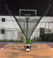 Máquina Inteligente de Retorno de Balones de Baloncesto, Lanzador Automático Portátil con Red de Rebote, Robot Inteligente para Cancha de Entrenamiento