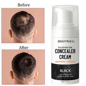 Crème de camouflage capillaire pour cheveux clairsemés et zones chauves, crème de remplissage capillaire noire imperméable, aspect plus volumineux instantanément, camouflage du cuir chevelu - Product Image 1