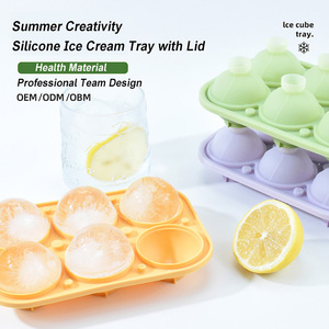 Bac à glaçons en silicone flexible et réutilisable, sans BPA, 6 cavités, avec couvercle anti-fuite, idéal pour congélateur, cocktails et whisky - Product Image 5