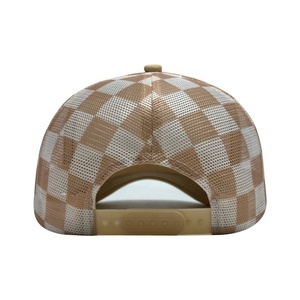 Casquette de camionneur 5 panneaux en maille à carreaux écossais de haute qualité pour femme, idéale pour la plage, <span class=keywords><strong>les</strong></span> sports d'été et <span class=keywords><strong>les</strong></span> activités de plein air, respirante, imperméable et tendance - Product Image 5
