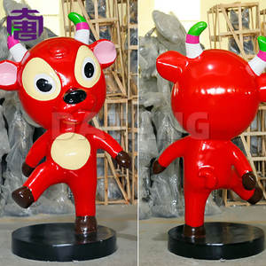 โคมไฟตกแต่งสวนรูปสัตว์จีน 12 ราศี ทำจากไฟเบอร์กลาสเรืองแสง รูปวัว 3 มิติ เหมาะสำหรับวิลล่า โรงแรม และสวน - Product Image 3