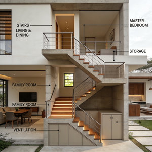 Conception d'architecture de maison multi-étages de style africain personnalisé et service de paysagisme, villa moderne avec garage intégré - Product Image 2
