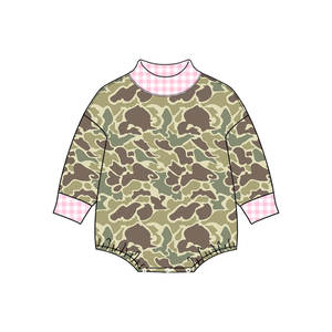 Combinaison à carreaux décontractée pour bébé garçon, motif camouflage de chasse, col moyen, vêtements pour enfants - Product Image 5