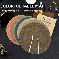 Nappe ronde de luxe en polyester et coton tissé, épaisseur 3 mm, écologique, multicolore, antidérapante, élégante et abordable