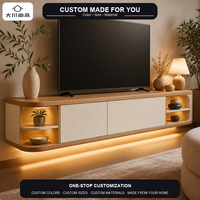 Console TV Moderne Écologique et Durable à Coins Arrondis, Étagères Courbes Laquées Blanc Chaud pour Petits et Grands Salons – Vente en Gros