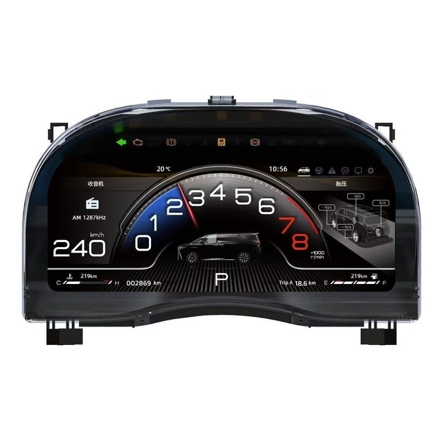 Upgrade LCD Digital Cluster Speedometer Instrument with Carplay New Auto Meter for Toyota ALPHARD 20/30/35/Vellfire 2011-2023