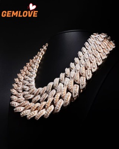 Cadena Cubana de Diamantes Chapada en Oro, Joyería Hip Hop, Estilo Bling, Venta Caliente - Product Image 2