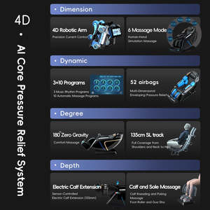 लक्जरी पूर्ण शरीर मालिश कुर्सी लोकप्रिय 4 डी शून्य गुरुत्वाकर्षण शरीर स्कैन प्रत्यक्ष आपूर्ति मालिश कुर्सी - Product Image 2