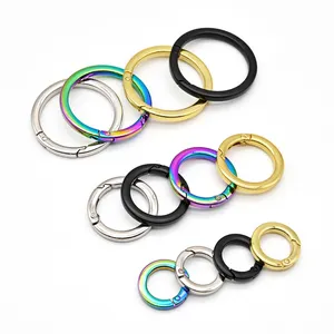 100 Sets Keychain Rings For Crafts, Round Split Key Rings, Metal Keychain  Connector With Snap Tabs