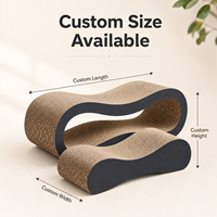 Lit de repos en papier écologique pour chats d'intérieur, grand format, durable, design réversible, avec logo personnalisé, pour chat noir, 2 en 1, griffoir inclus
