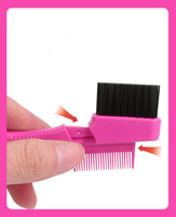 Brosses à sourcils naturelles double face avec contrôle des bords amovibles Peigne à queue de rat en nylon durable