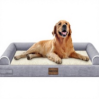 Lit orthopédique pour chien en mousse lavable pour grands chiens, housse amovible imperméable et fond antidérapant, possibilité de personnalisation