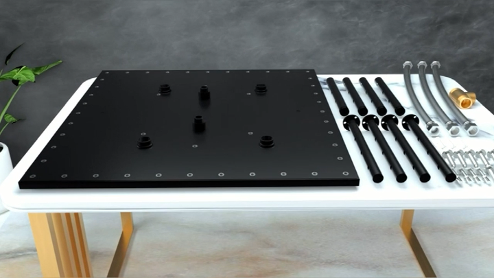 Modern Black Ceiling 20 Inch Led Light Rain Shower Head Built In ...