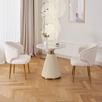 Table d'appoint en métal de style moderne contemporain Table d'appoint de lit ronde de conception italienne Table basse en marbre